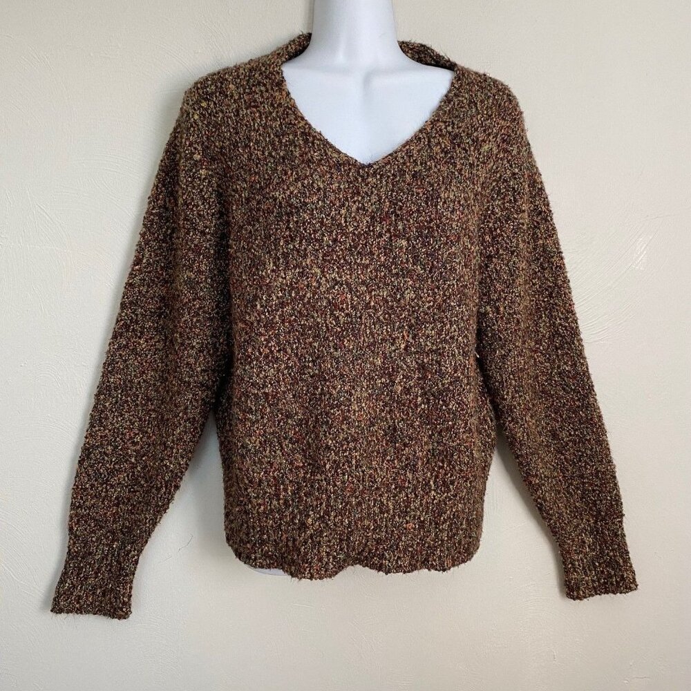 Royal Robbins Great Adventure 90s style V neck sweater XL Brown cozy comfy slub